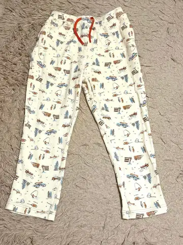 BEAMS BOY 캠핑 프린트 써멀 이지 팬츠