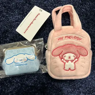 마이멜로디 미니 크로스백과 시나몬 롤 동전 지갑 2종 세트