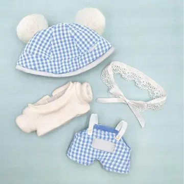 이츠누이 오키가에 시리즈 곰 귀 깅엄 코디 라이트 블루