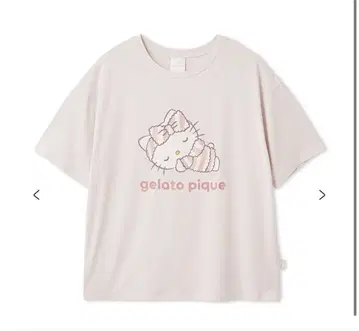 sanriohouse 젤라피케 원포인트 T셔츠 키티 핑크