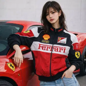 페라리 F1 블루종 충전솜 자수 로고 L