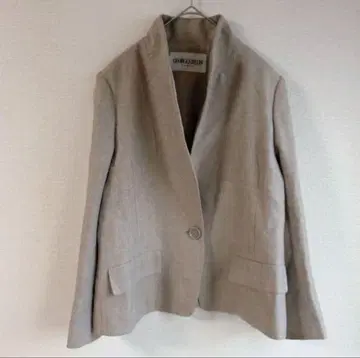 GEORGES RECH 노카라 자켓 L 베이지 출퇴근 포멀