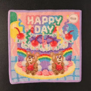 페이러 웰컴 해피데이! 타월 손수건 페일 핑크 x 페일 퍼플