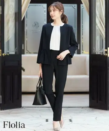 플레어 실루엣 셋업 수트 여성용 포멀 3종 세트