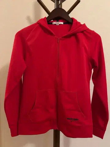 골프웨어 marie claire 빨간색 풀집업 후드티