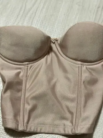 스트랩리스 브라탑 C75 베이지 코르셋과 거들 세트