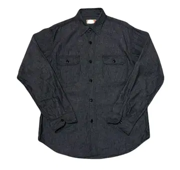 SUGAR CANE BLACK CHAMBRAY WORK SHIRT