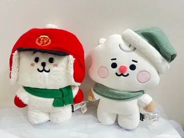 BTS bt21 진 RJ 크리스마스 눈사람 봉제 인형