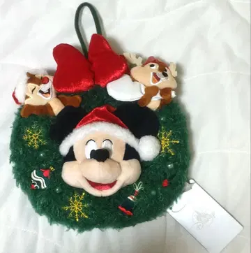 디즈니 스토어 크리스마스 리스 미키 칩 & 데일