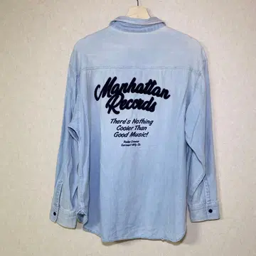 레어 콜라보 로데오 크라운즈 x 맨해튼 레코드 자수 샴브레이 셔츠