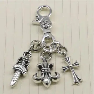 놓치지 마세요 중후한 느낌 실버 925 정통 크로스 체인 키 루프