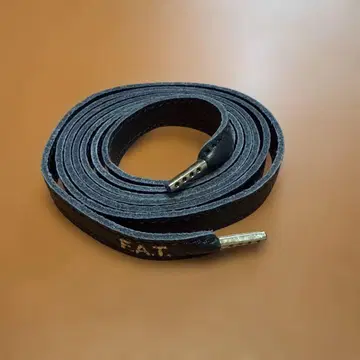 FAT 가죽 슈레이스 벨트 네이비