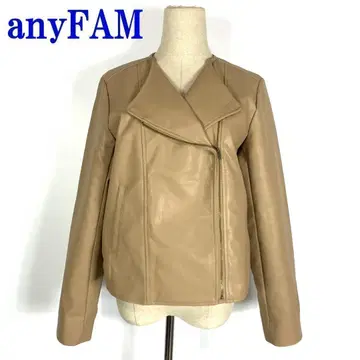 anyFAM 애니팜 인조 가죽 라이더 자켓 베이지 4 C8455