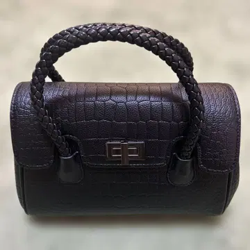 블랙 크로커다일풍 핸드백