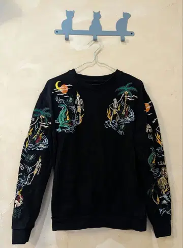 ZARA MAN 맨투맨 트레이닝복 M 해골 자수 스컬 로카빌리