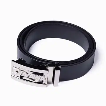 야자와 에이요시 슬라이드 가죽 벨트 (로고) 블랙