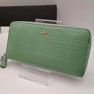 ANYA HINDMARCH 안야 힌드마치 그린 장지갑 박스 포함
