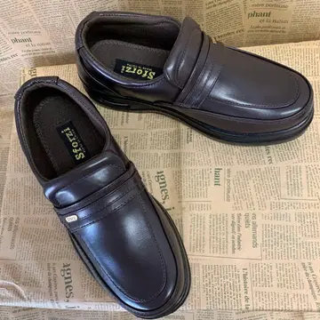 새상품 남성용 25.0cm 발수 F 가죽 비즈니스 슈즈 짙은 갈색 110