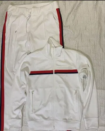 오니츠카타이거 셋업 저지 화이트 겉옷 S 팬츠 L