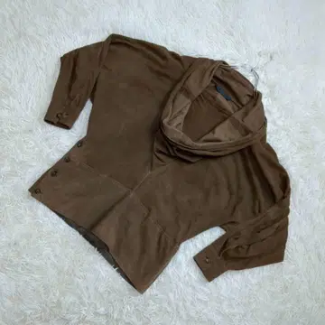 분위기 스웨이드 느낌 숄카라 상의 브라운 풀오버