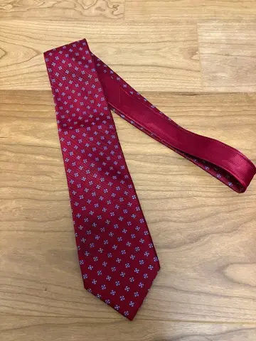 DAKS 넥타이 미니 꽃무늬 빨간색