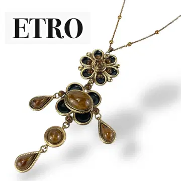 [컨디션 최상] ETRO 에트로 비쥬 장식 목걸이 빈티지 택 일본제