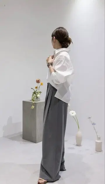 Na.e 엠마 와이드 슬랙스 그레이 ( new ) S 사이즈 새상품급