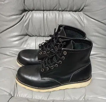 워크 부츠 레이스업 부츠 블랙 가죽