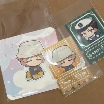 기븐 스마일 베이스 카페 콜라보 코스터 스티커 히이라기 겐준 특전