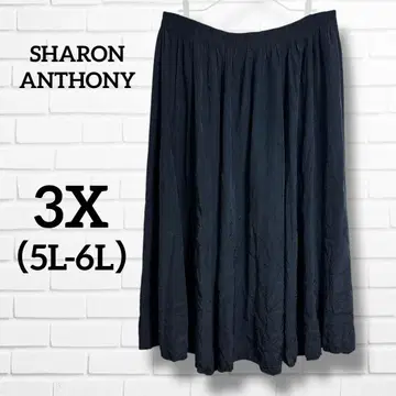 빈티지 SHARON ANTHONY 롱 스커트 [ 3X ] 블랙 USA제