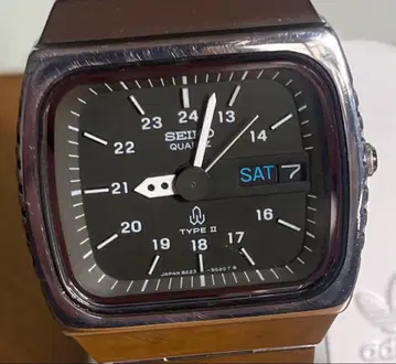 레어 SEIKO TYPE II 쿼츠 손목시계 블랙 빈티지