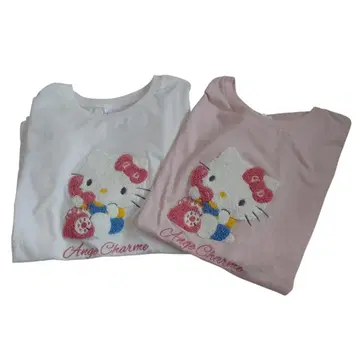 택 포함 키티 x 츠지 노조미 콜라보 T셔츠 2장 (M)