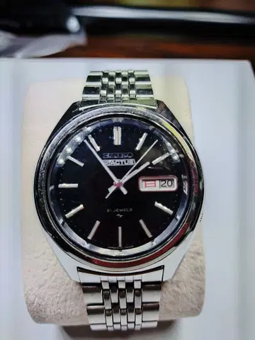 SEIKO 자동 와인딩 시계 블랙 다이얼 스테인리스