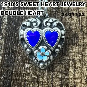 스위트하트 주얼리 더블 하트 칠보 세공 실버 빈티지 목걸이1