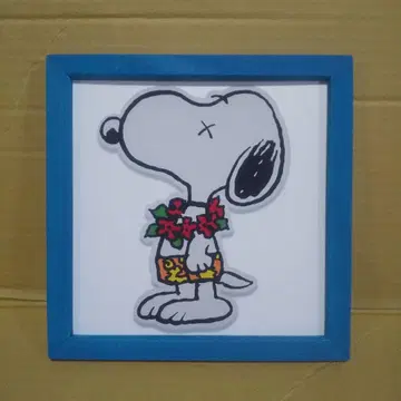 KAWS 키리누키(21 x 21 우드 프레임 포함) 스누피 피넛