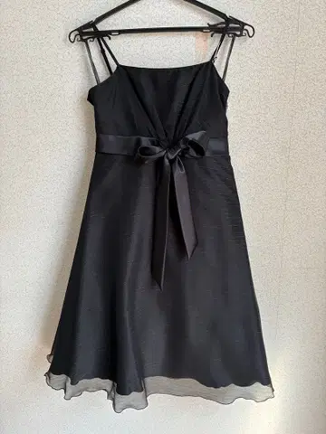 블랙 리본 슬립 드레스