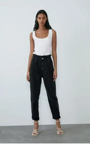 ZARA 하이라이즈 FIT PAPER BAG 페이퍼백 데님 팬츠