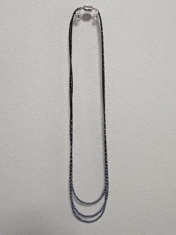 탄자나이트와 블랙 스피넬의 3연 롱 목걸이