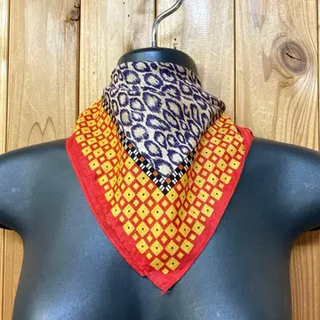 장 폴 고티에 레오파드 무늬 지오메트릭 패턴 대형 스카프 고급 레어