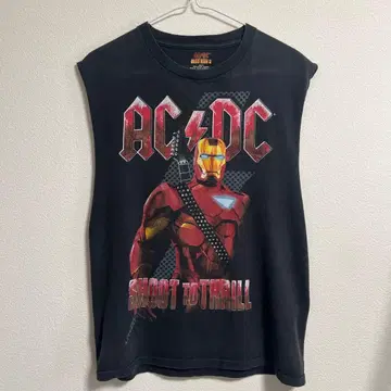 AC/DC 아이언맨 티셔츠 구제 의류 S