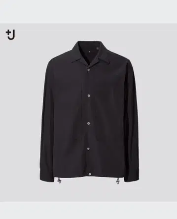 [ 새상품 ] 유니클로 +J 수피마 코튼 오버사이즈 셔츠 블루종 L 블랙