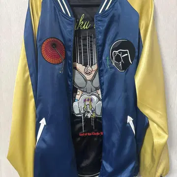 판매처 완판 근육맨 45주년 한정판 스카잔 XL 사이즈 리버서블