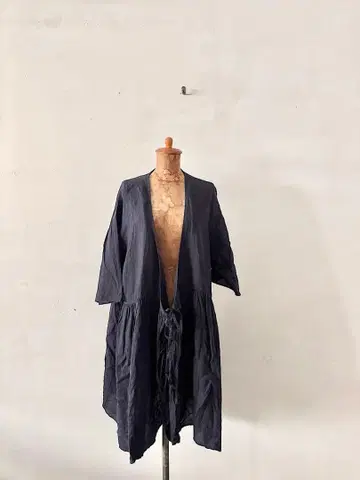 [ 미사용 ] (g) 그램 린넨 100% 롱 가디건 네이비