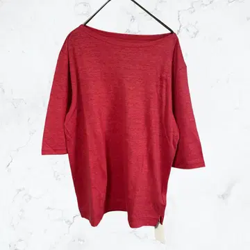 13455 새상품 12closet 린넨 100% 린넨 티셔츠 레드 일본제