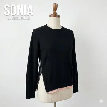 SONIA by SONIA RYKIEL 울 니트 사이드 지퍼 S 블랙