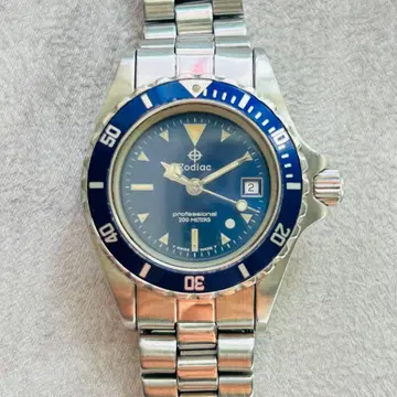 조디악 손목시계 다이버 블루 다이얼 여성용 쿼츠