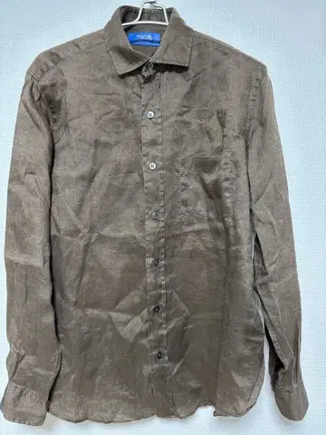 가마쿠라 셔츠 린넨 100% 캐주얼 셔츠 올리브색