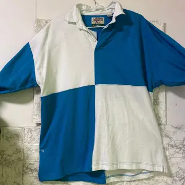 CREW 럭비 맨투맨 파랑/화이트