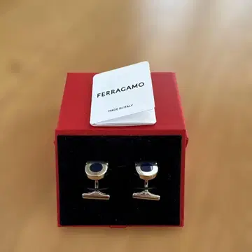 FERRAGAMO 네이비 실버 커프스링크