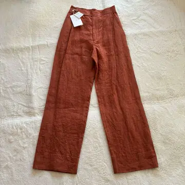 [ 미사용품 ] VILLD 린넨 100% 와이드 팬츠 브라운